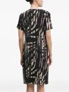 Joseph Ribkoff Eyelet Patterned V-neck Dress In Black