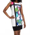Joseph Ribkoff Face Print Sheath Dress In Multi In Multi
