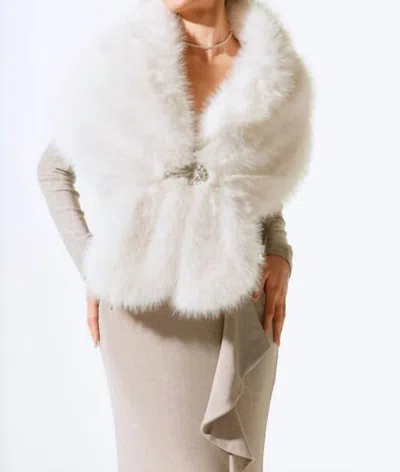 Joseph Ribkoff Faux Fur Cape In Vanilla In White