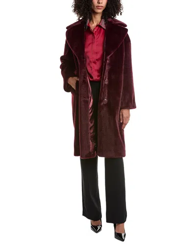 Joseph Ribkoff Faux Fur Coat In Red