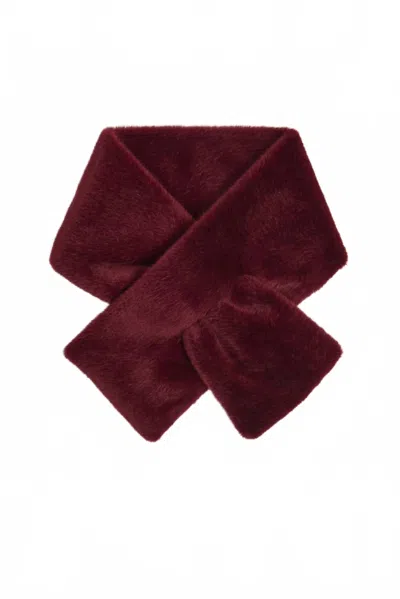 Joseph Ribkoff Faux Fur Pull Through Scarf In Merlot In Burgundy
