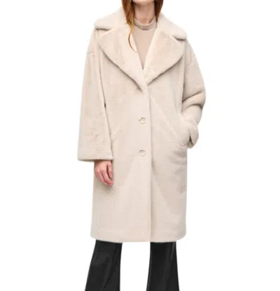 Joseph Ribkoff Faux Fur Straight Coat Style In Cream In White
