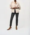 Joseph Ribkoff Faux Fur Suede Jacket In Champagne In White