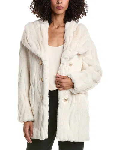 Joseph Ribkoff Faux Fur Textured Coat In Neutral