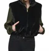 Joseph Ribkoff Faux Fur Vest In Black In Black