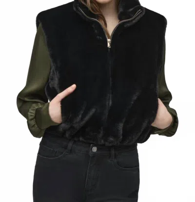 Joseph Ribkoff Faux Fur Vest In Black
