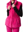 Joseph Ribkoff Faux Fur Vest In Shocking Pink In Pink