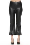 Joseph Ribkoff Leatherette Flared Pull-on Pants In Black In Black