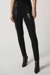 Joseph Ribkoff Faux-leather Panel Leggings In Black In Black
