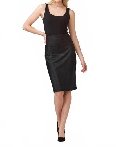Joseph Ribkoff Faux Suede Embossed Pencil Skirt In Black