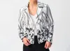 Joseph Ribkoff Faux Suede Floral Print Jacket In White In White