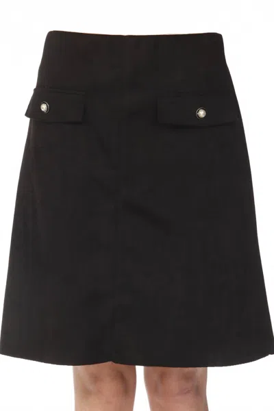 Joseph Ribkoff Faux Suede Skirt In Black