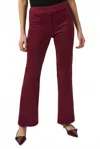 Joseph Ribkoff Scuba Suede Pull On Flared Pants In Merlot In Red