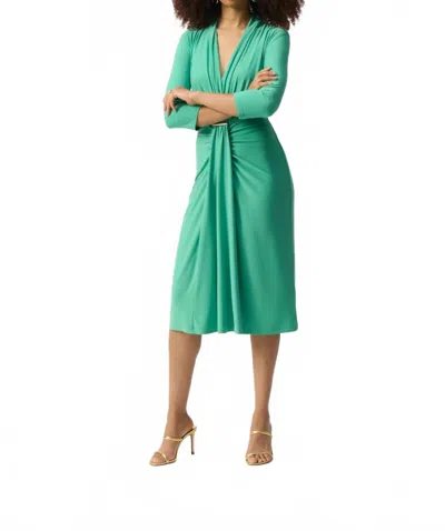 Joseph Ribkoff Faux Wrap Midi Sheath Dress In Garden Green