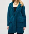 Joseph Ribkoff Feather Yarn Sweater Coat In Twilight In Multi