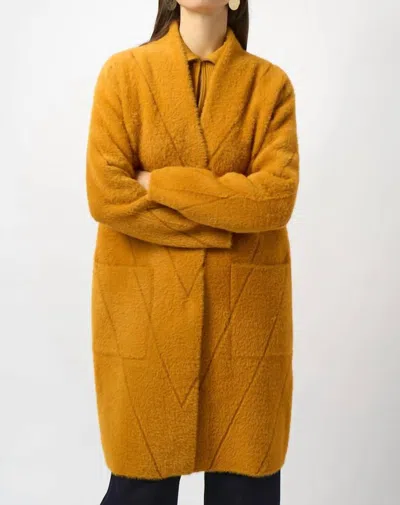 Joseph Ribkoff Feather Yarn Sweater Knit Coat In Medallion In Multi