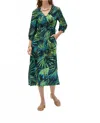 Joseph Ribkoff Fern Dress In Midnight Blue Multi In Green