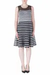 Joseph Ribkoff Fit-and-flare Dress In Black/white In Black