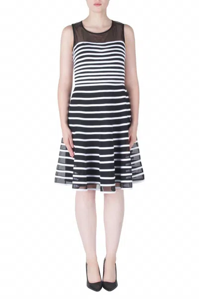 Joseph Ribkoff Fit-and-flare Dress In Black/white