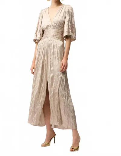 Joseph Ribkoff Fit & Flare Pleated Dress In Parchment In Brown