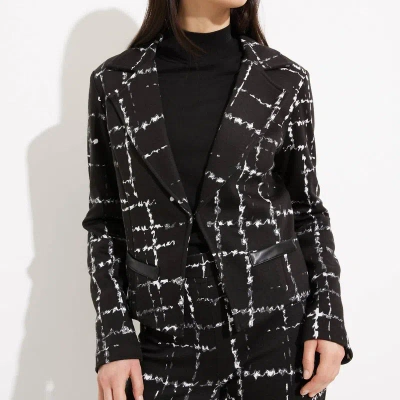 Joseph Ribkoff Fitted Checkered Jacket In Black