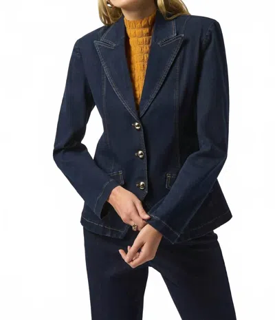 Joseph Ribkoff Fitted Stretch Denim Blazer In Indigo In Blue