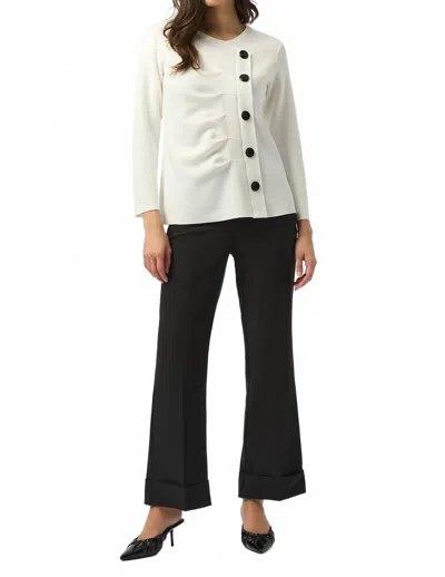 Joseph Ribkoff Fitted V-neck Office Blouse In Off White