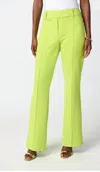 Joseph Ribkoff Vertical Seam Flared Pant In Key Lime In Multi