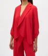 Joseph Ribkoff Flared Open Blazer In Red