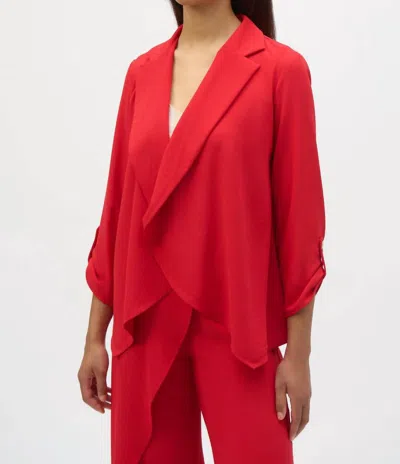 Joseph Ribkoff Flared Open Blazer In Red