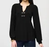 Joseph Ribkoff Flared Top In Black In Black