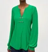 Joseph Ribkoff Flared Top In Green In Green