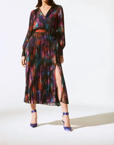 Joseph Ribkoff Floral Chiffon Dress In Multicolor