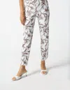 Joseph Ribkoff Floral Design Cropped Pants In Beige In White