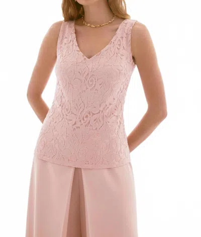 Joseph Ribkoff Floral Lace V-neck Camisole Top In Quartz In Pink