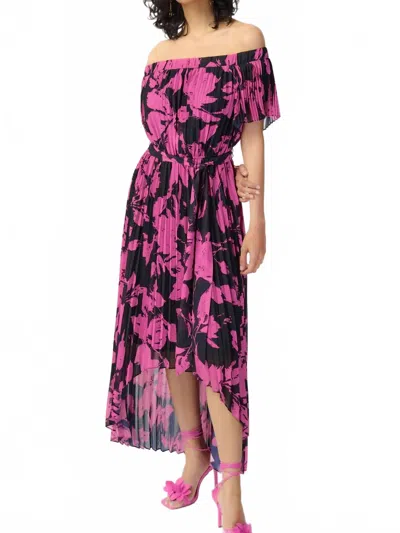 Joseph Ribkoff Floral Off-shoulder Maxi Dress In Purple
