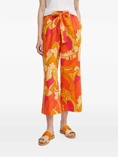 Joseph Ribkoff Floral-pattern Trousers In Orange