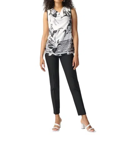 Joseph Ribkoff Floral Print Blouse In Vanilla & Black In Multi