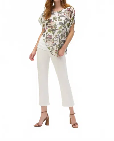 Joseph Ribkoff Floral Print Casual Pullover In Vanilla/multi