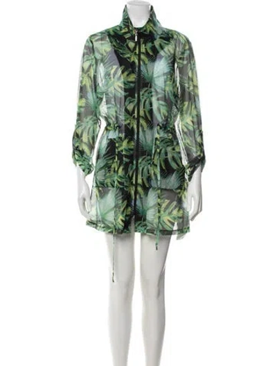 Pre-owned Joseph Ribkoff Floral Print Jacket In Green