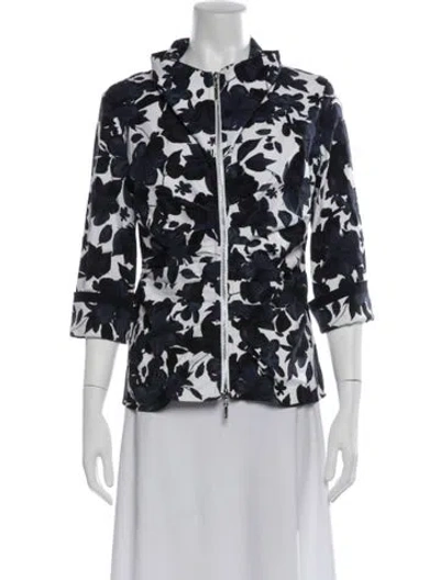 Pre-owned Joseph Ribkoff Floral Print Jacket In Multicolor