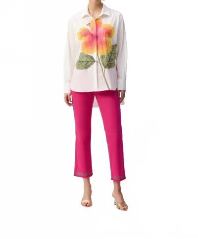 Joseph Ribkoff Floral Print Long Sleeve In White