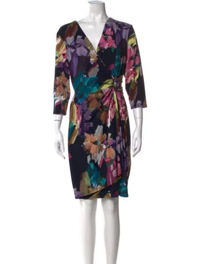 Pre-owned Joseph Ribkoff Floral Print Mini Dress W/ Tags In Multi