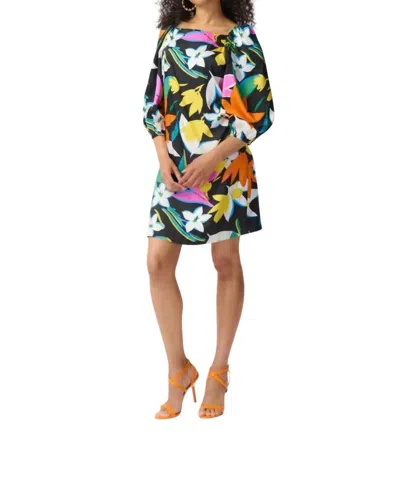 Joseph Ribkoff Floral Print Satin Midi Dress In Multi