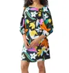 Joseph Ribkoff Floral Print Scarf Dress In Black Multi In Multi