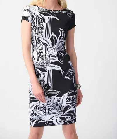 Joseph Ribkoff Floral Print Sheath Dress In Multi In Black
