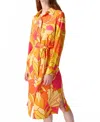 Joseph Ribkoff Chiffon Tropical Print Dress In Orange In Animal Print