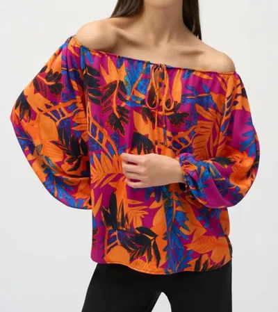 Joseph Ribkoff Floral Pullover Top In Pink