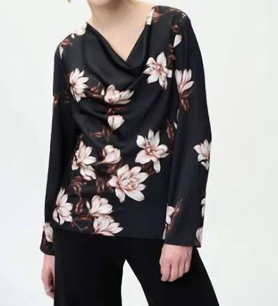 Joseph Ribkoff Floral Top In Black
