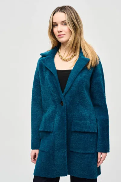 Joseph Ribkoff Florry Feather Yarn Sweater Coat In Twilight In Multi